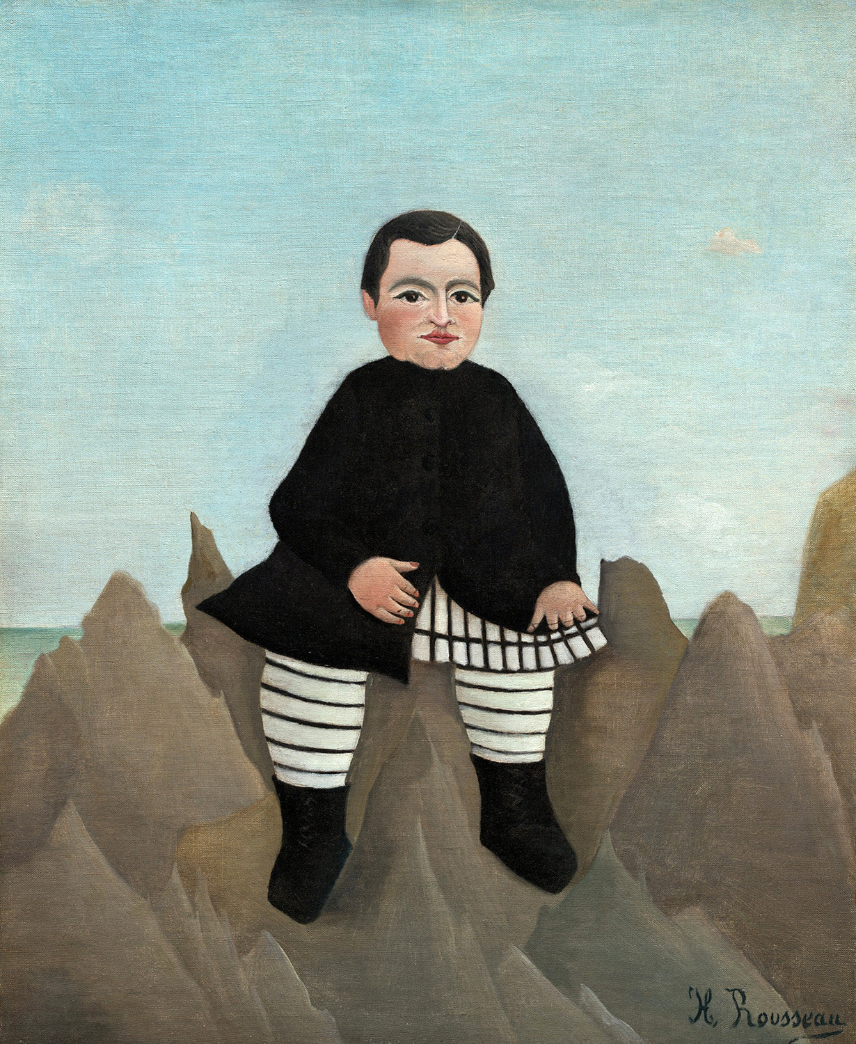 Boy on the Rocks by Henri Rousseau Art Print