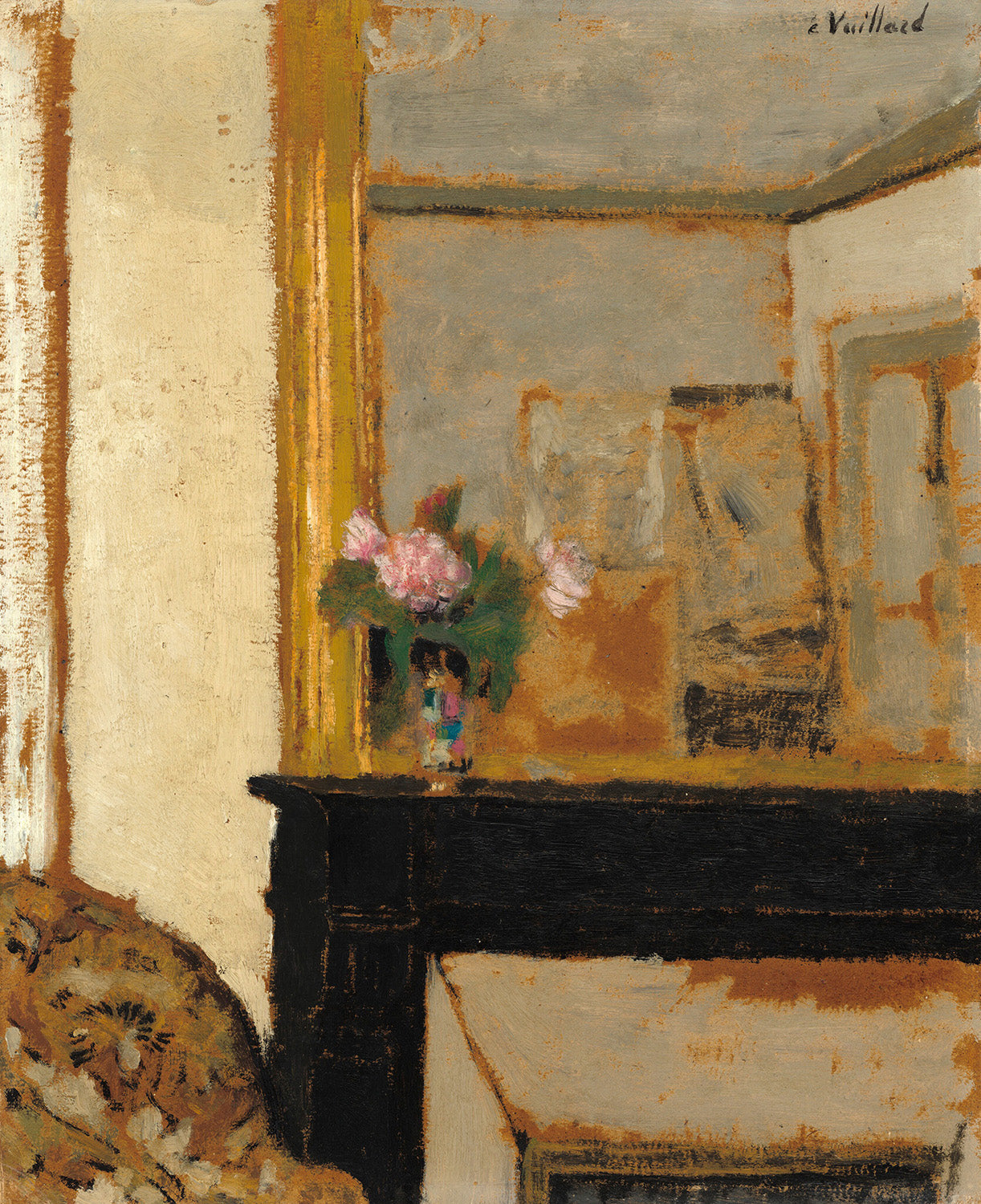 Vase of Flowers on a Mantelpiece by Edouard Vuillard Art Print