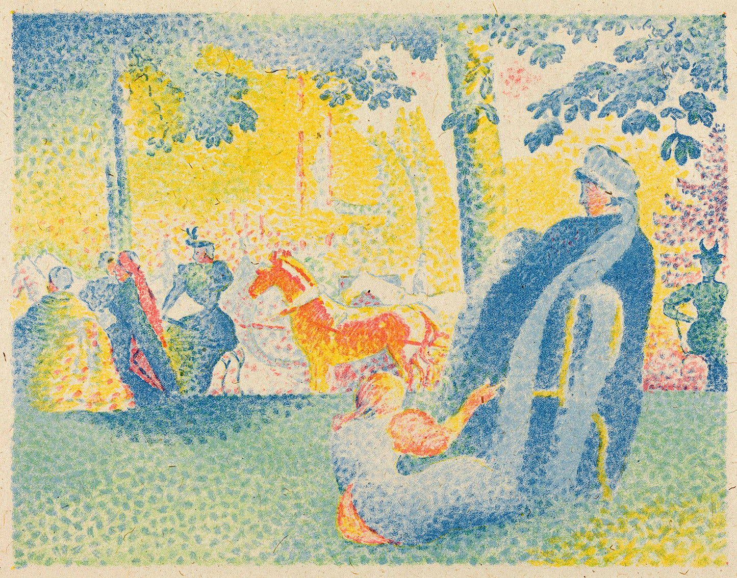 Les Champs-ElysŽes by Henri Edmond Cross Art Print