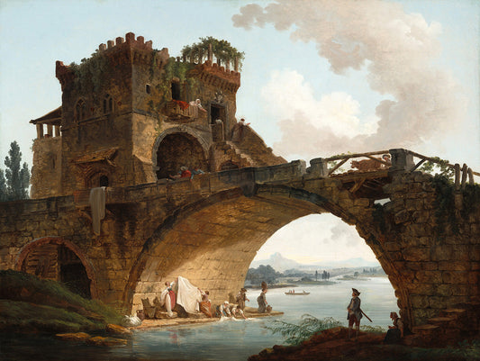 The Ponte Salario by Hubert Robert Art Print