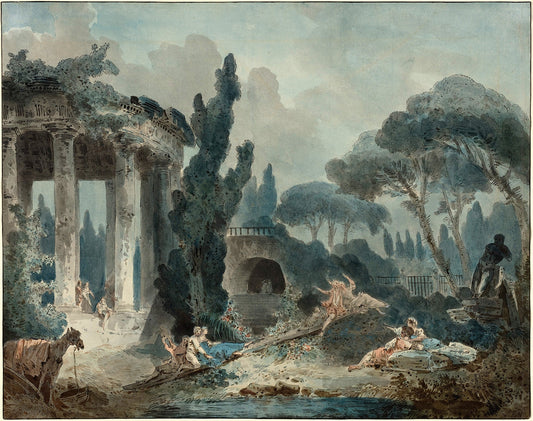 The Seesaw by Style of Hubert Robert Art Print