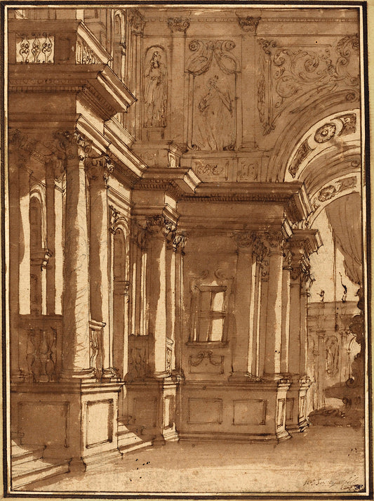 Interior of a Palace by Juste-Francois Boucher Art Print