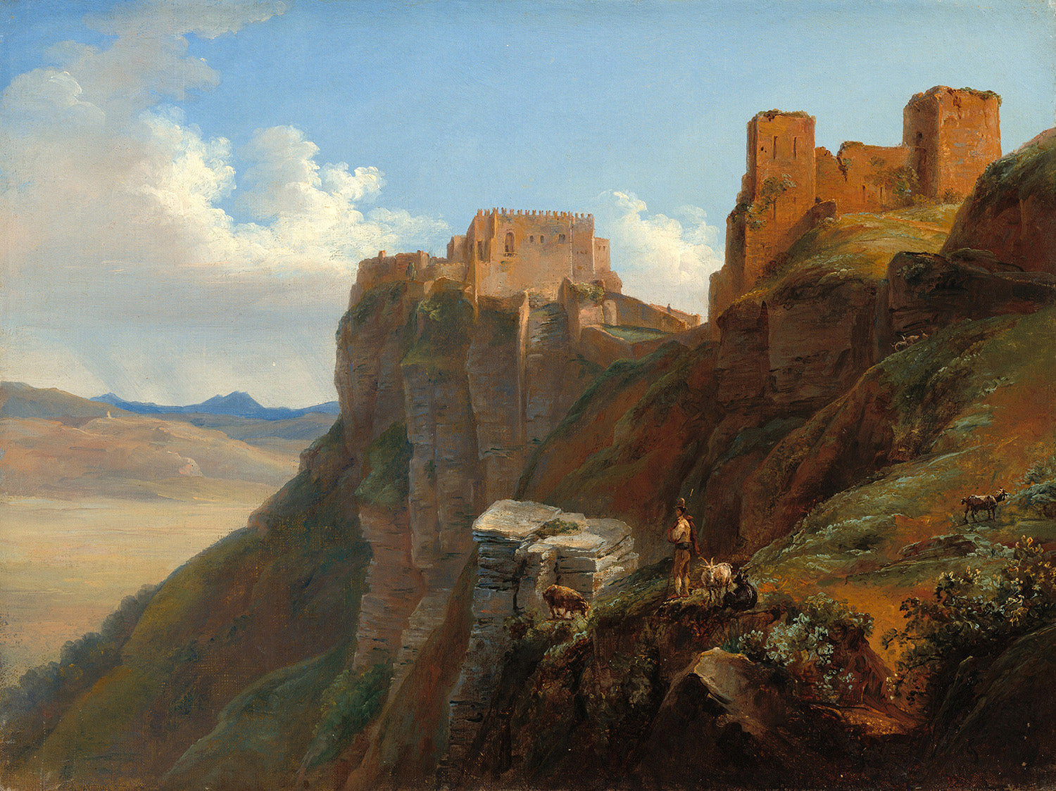 View of the Castello di San Giuliano, near Trapani, Sicily by Louise-Josephine Sarazin de Belmont Art Print