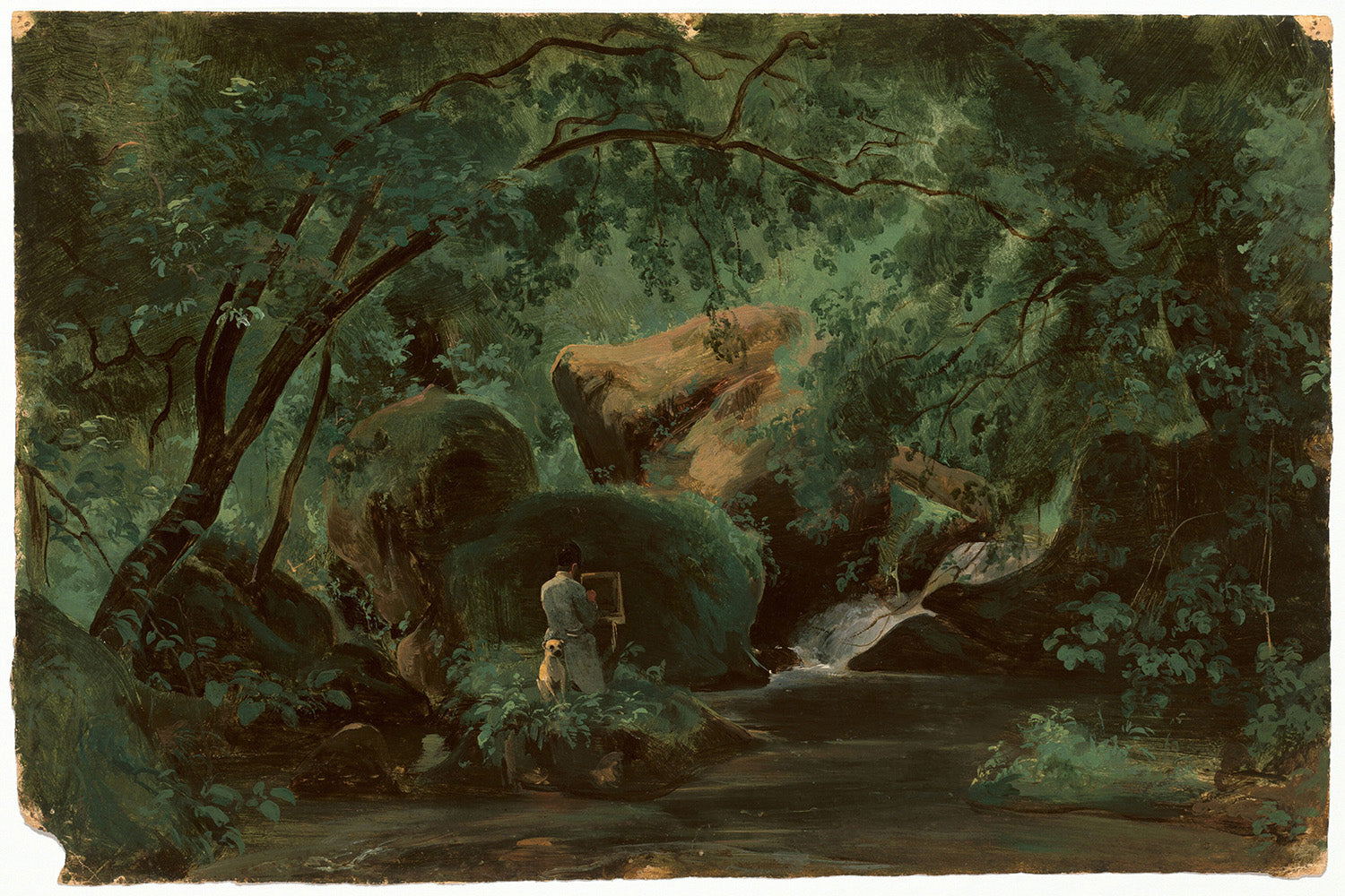 Forest Interior with a Painter, Civita Castellana by Andre Giroux Art Print