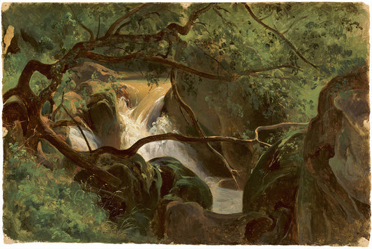 Forest Interior with a Waterfall, Papigno by Andre Giroux Art Print