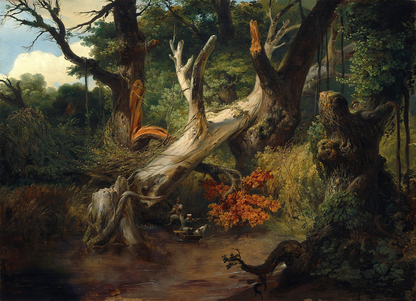 Hunting in the Pontine Marshes by Horace Vernet Art Print