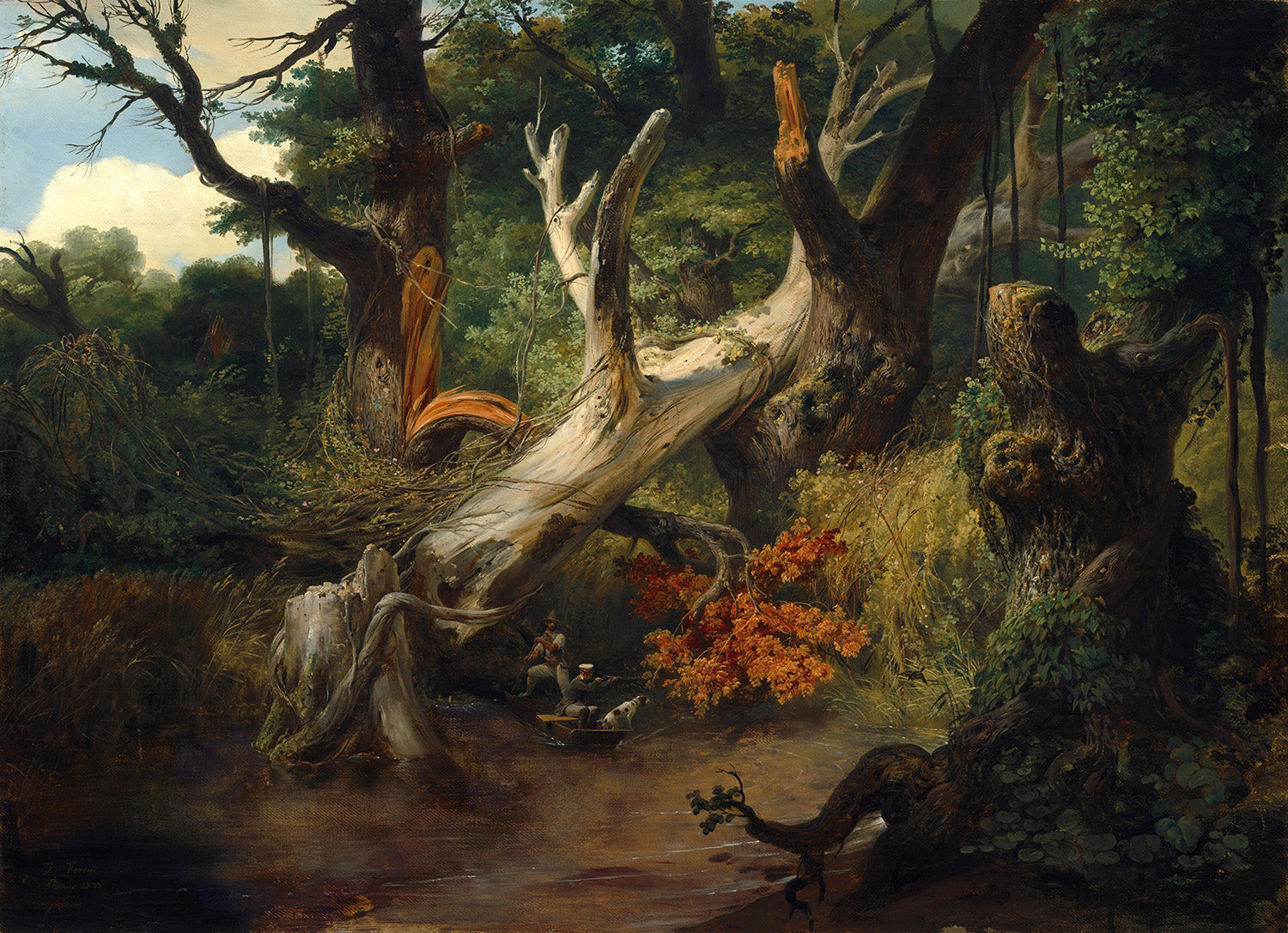 Hunting in the Pontine Marshes by Horace Vernet Art Print