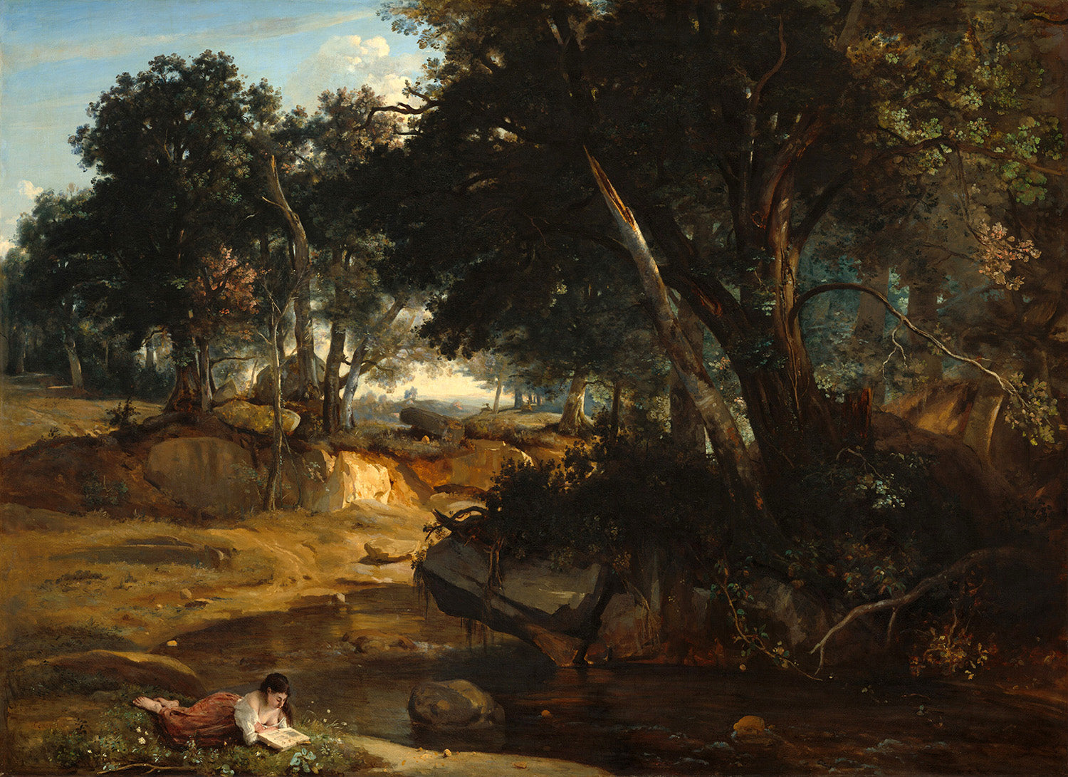 Forest of Fontainebleau by Jean-Baptiste-Camille Corot Art Print