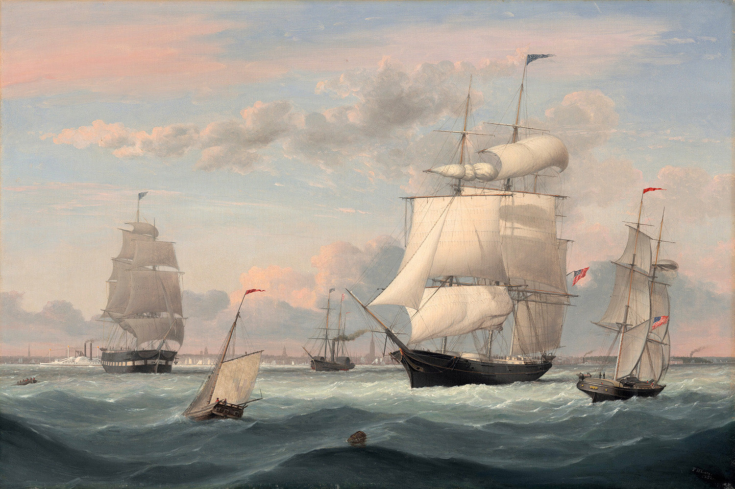 New York Harbor by Fitz Henry Lane Art Print