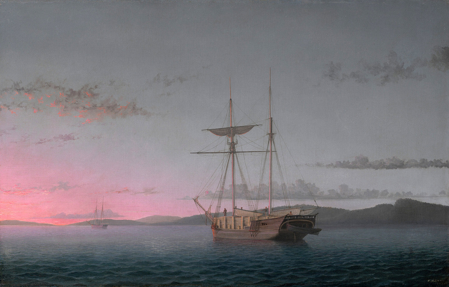 Lumber Schooners at Evening on Penobscot Bay by Fitz Henry Lane Art Print
