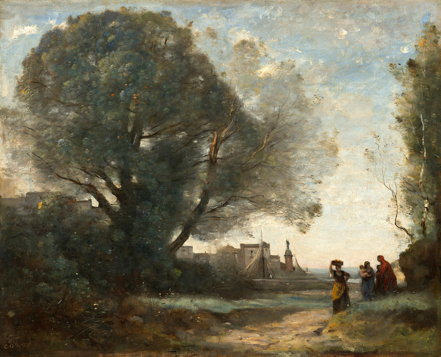 Souvenir of Terracina by Jean-Baptiste-Camille Corot Art Print