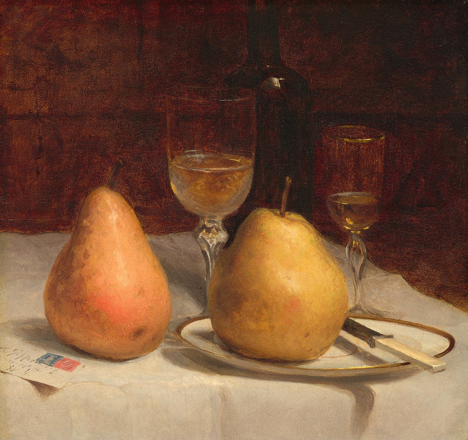 Two Pears on a Tabletop by Sanford Robinson Gifford Art Print
