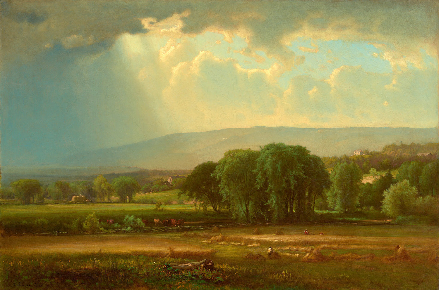Harvest Scene in the Delaware Valley by George Inness Art Print