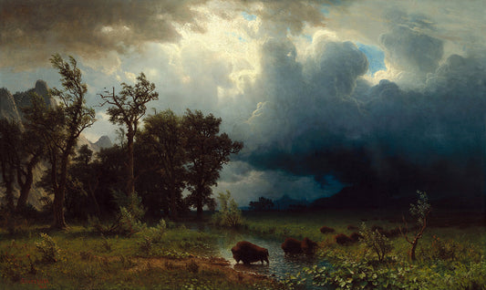 Buffalo Trail: The Impending Storm by Albert Bierstadt Art Print