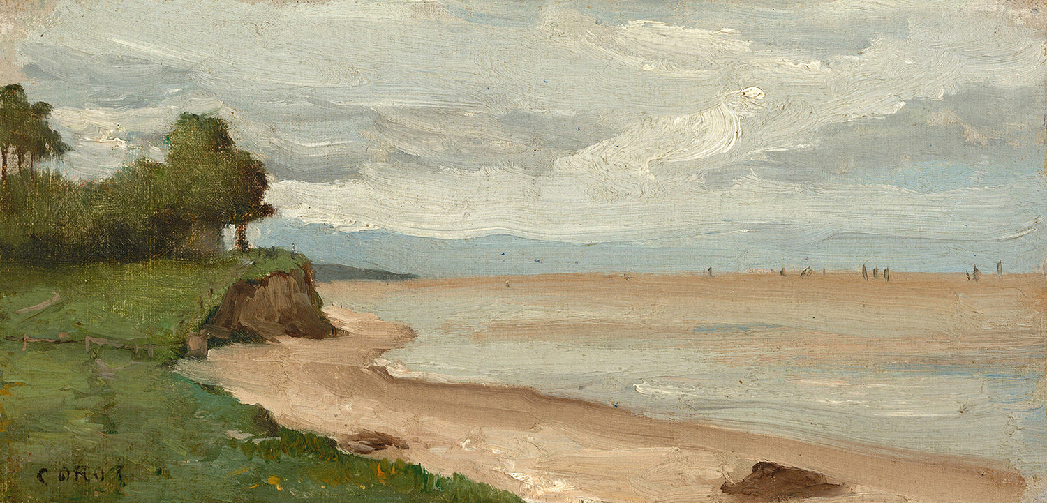 Beach near Etretat by Jean-Baptiste-Camille Corot Art Print