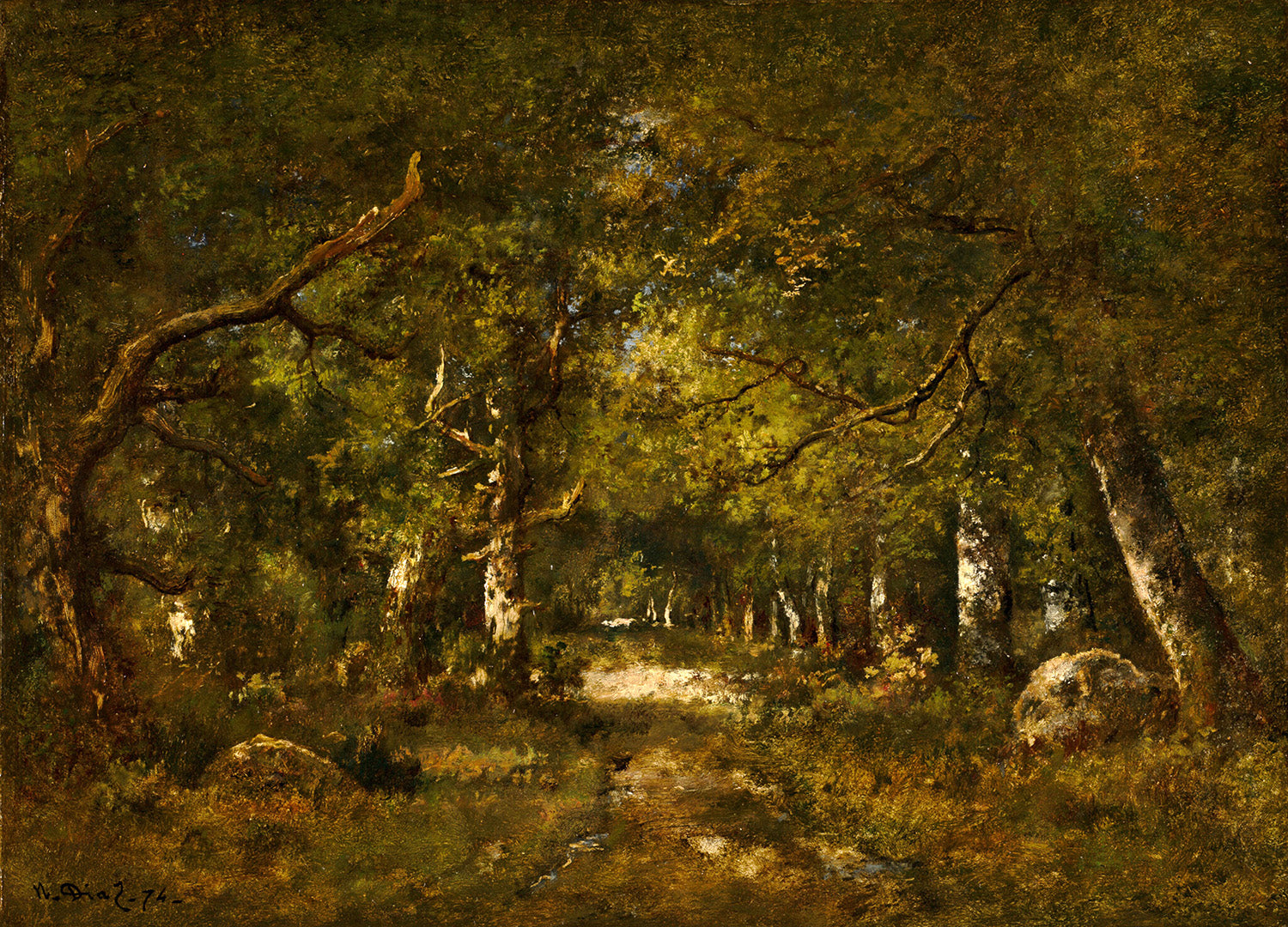 Forest Scene by Narcisse Diaz de la Pena Art Print
