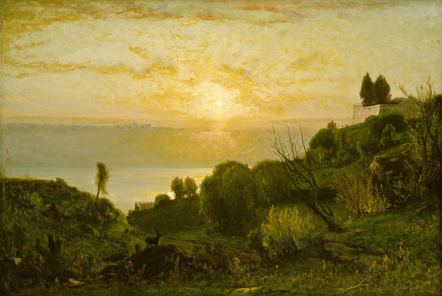 Lake Albano, Sunset by George Inness Art Print