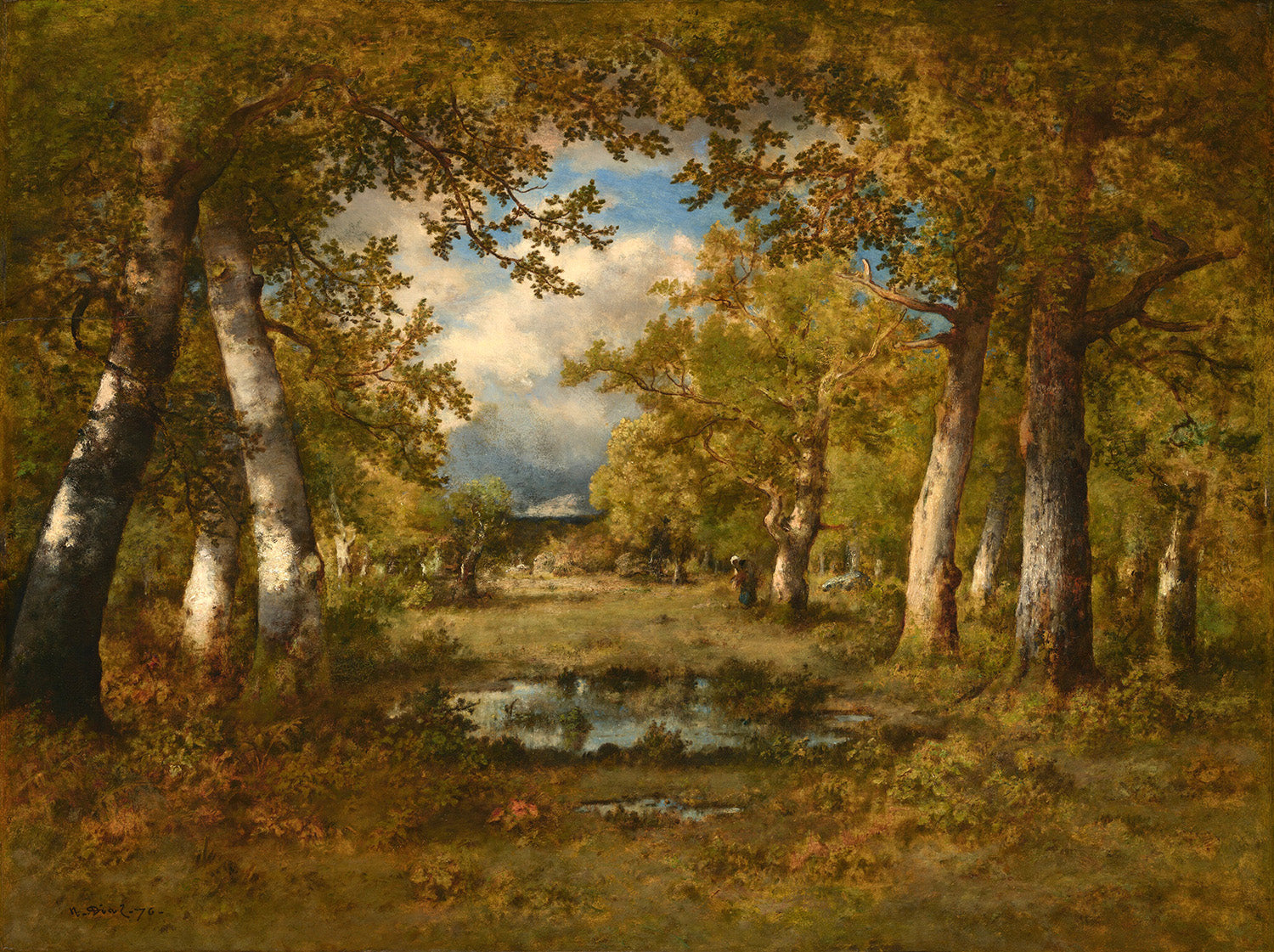 The Frog Pond by Narcisse Virgile Diaz de la Pena Art Print