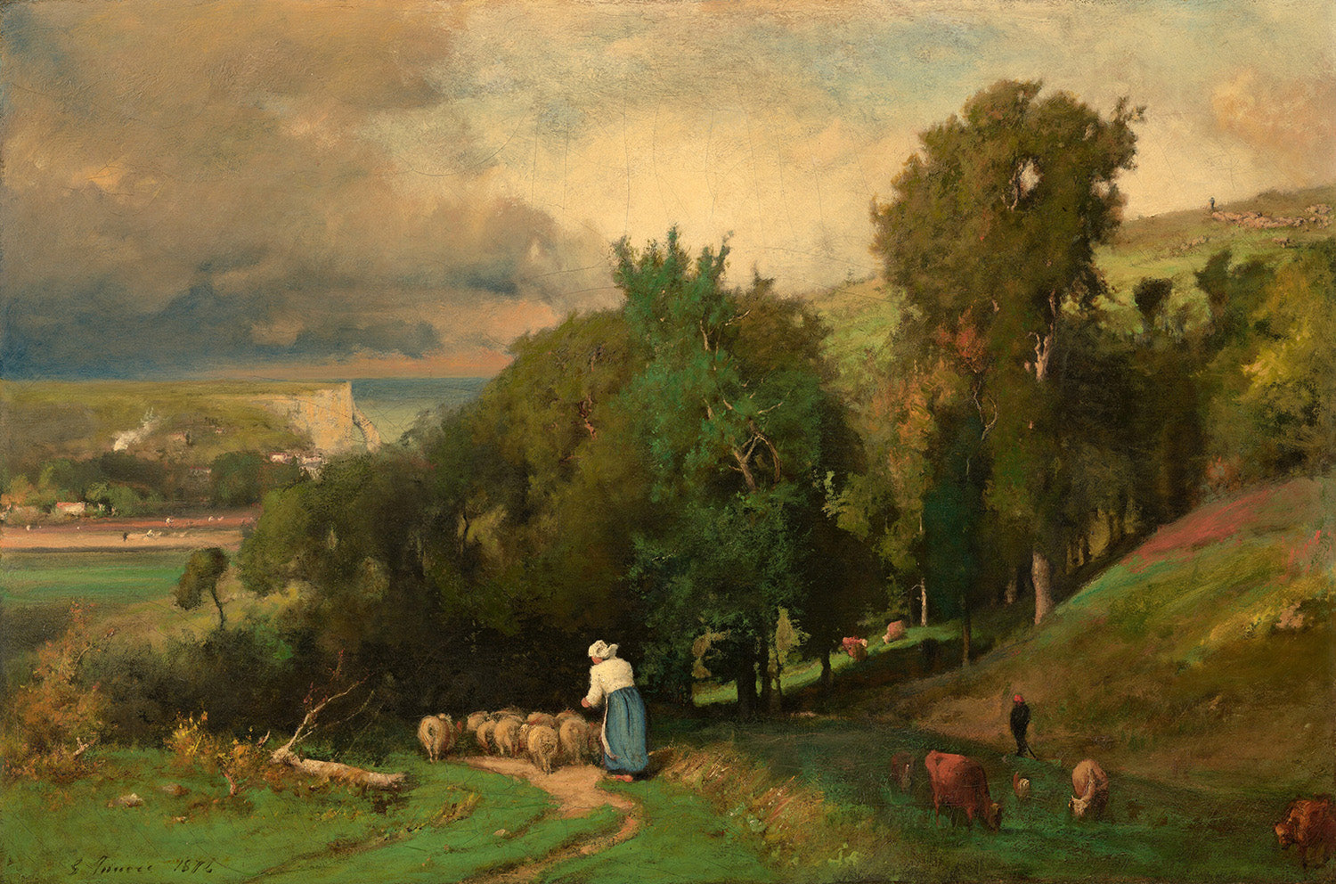 Hillside at Etretat by George Inness Art Print