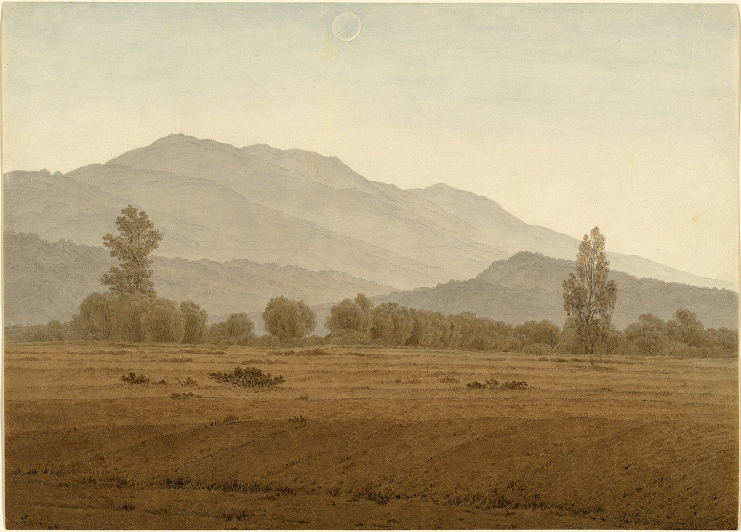 New Moon above the Riesengebirge Mountains by Caspar David Friedrich Art Print