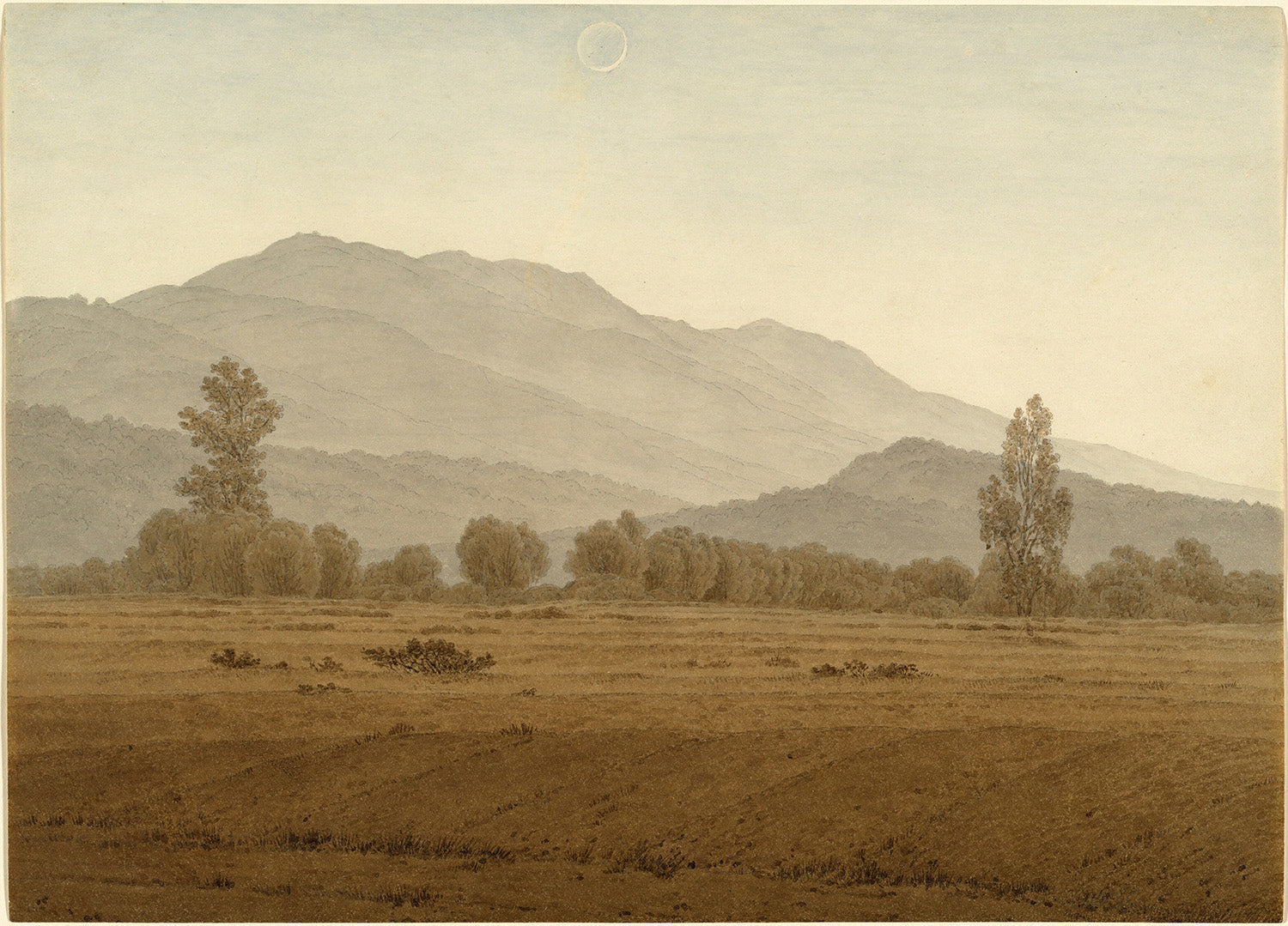 New Moon above the Riesengebirge Mountains by Caspar David Friedrich Art Print
