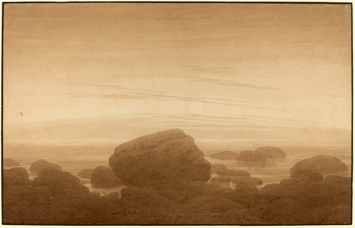 Moonrise on an Empty Shore by Caspar David Friedrich Art Print