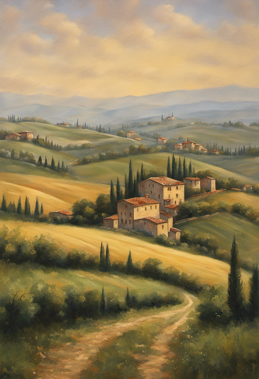 Village in Tuscany Oil Painting II Art Print
