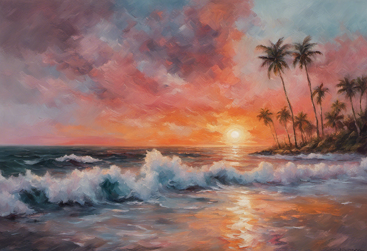 Tahitian Sunset Painting III Art Print
