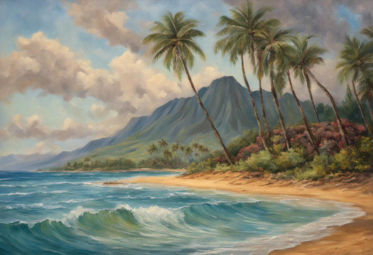 Molokai Island Acrylic Painting II Art Print