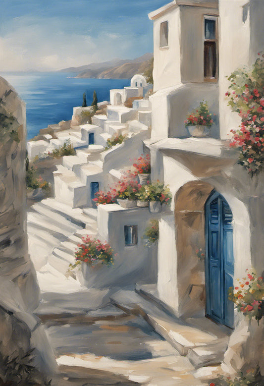 A View of Greek Architecture Oil Painting I Art Print