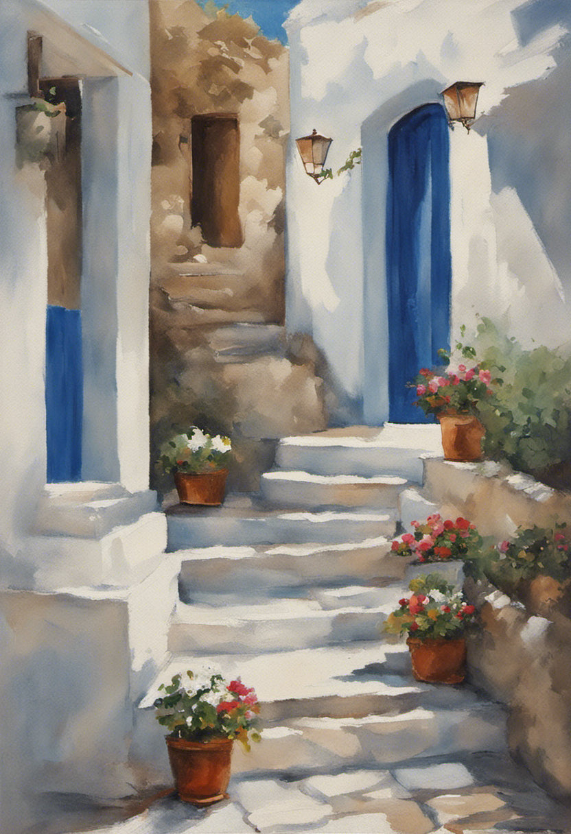 A View of Greek Architecture Oil Painting II Art Print