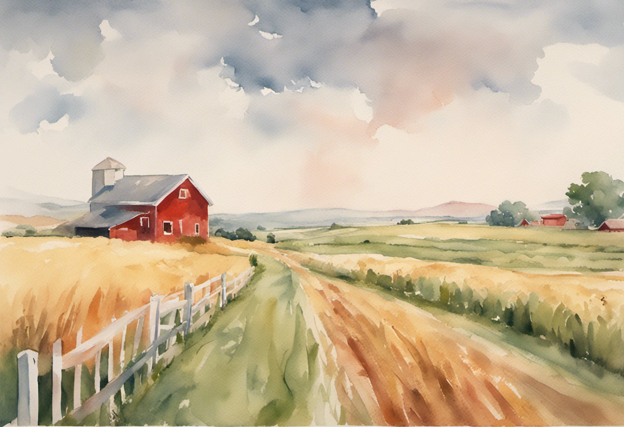 Country View Watercolor Painting II Art Print
