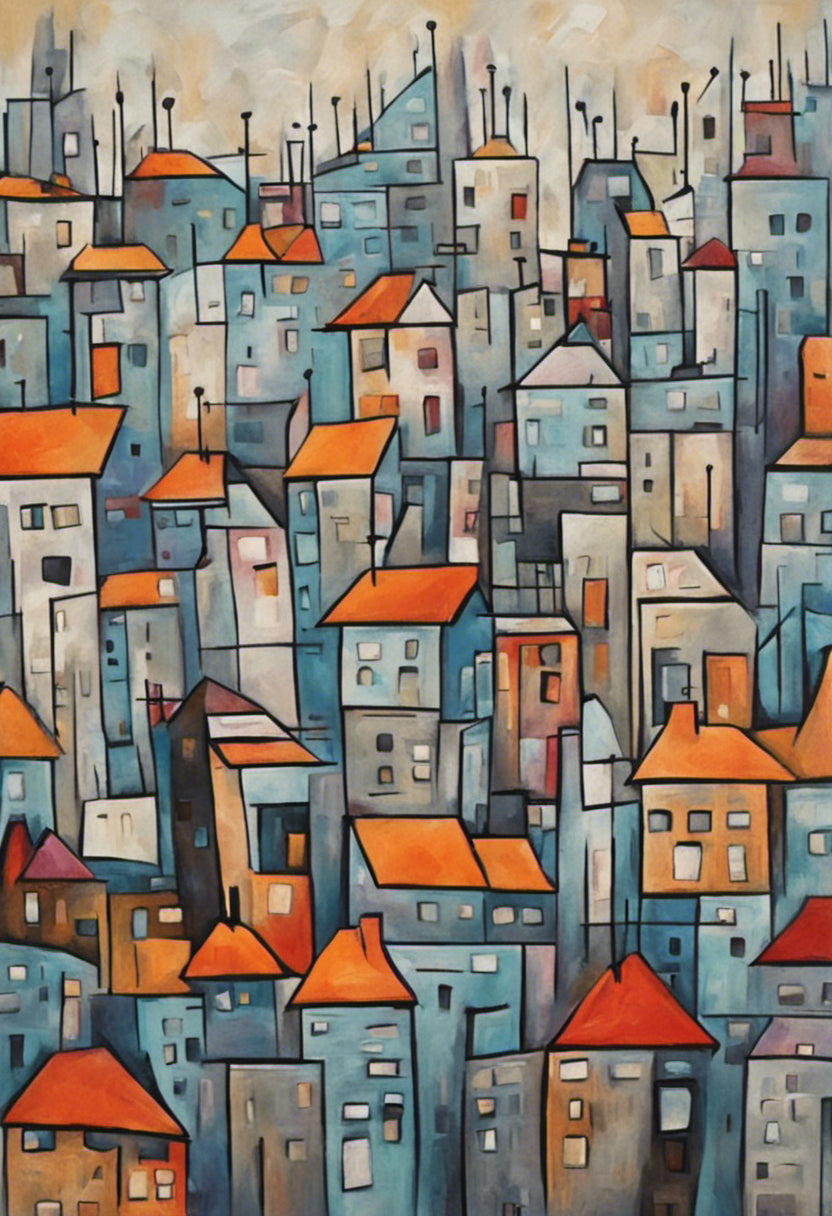 Abstract Cityscape III Oil Painting Art Print