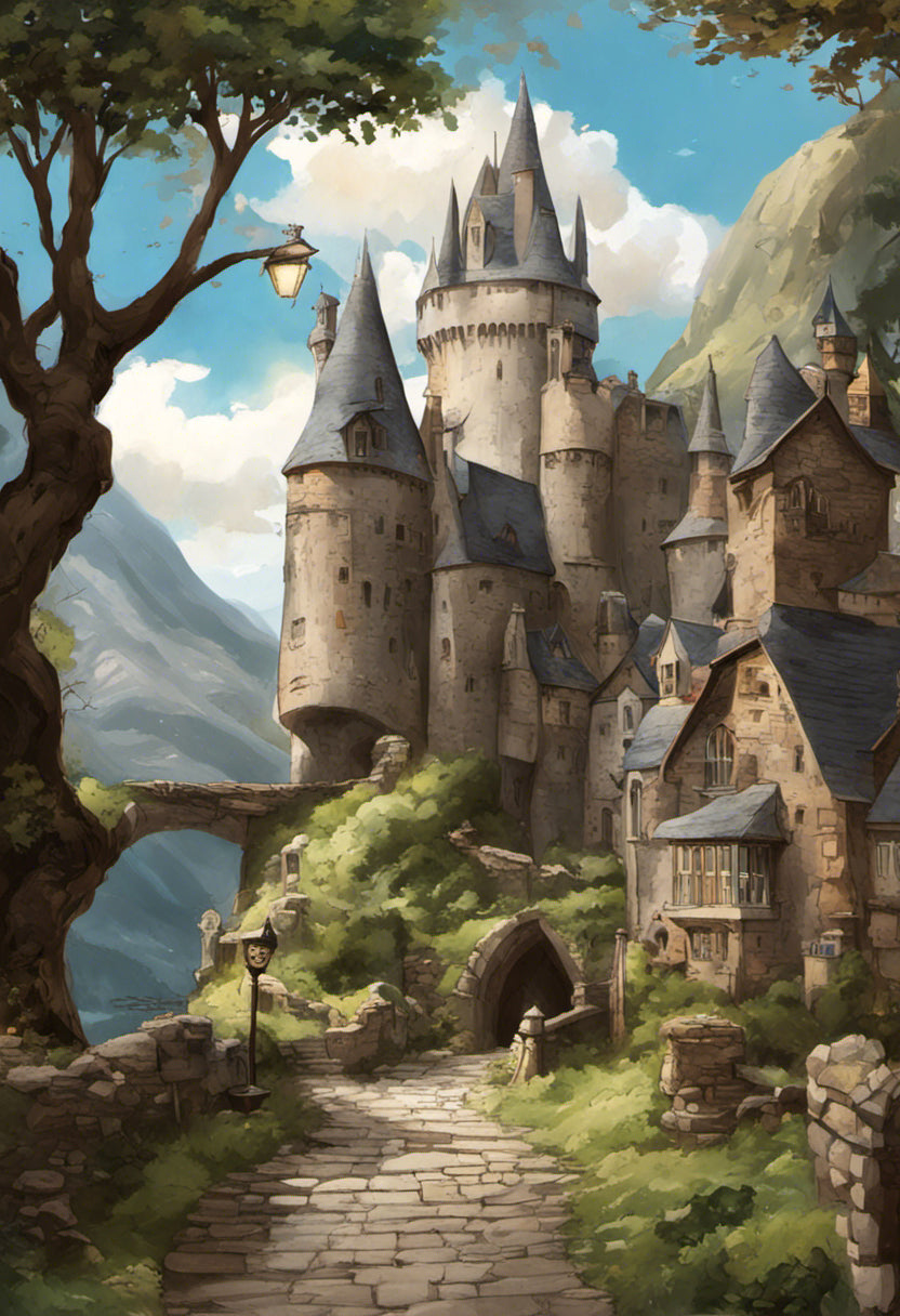 Wizarding World Castle Digital Painting Art Print