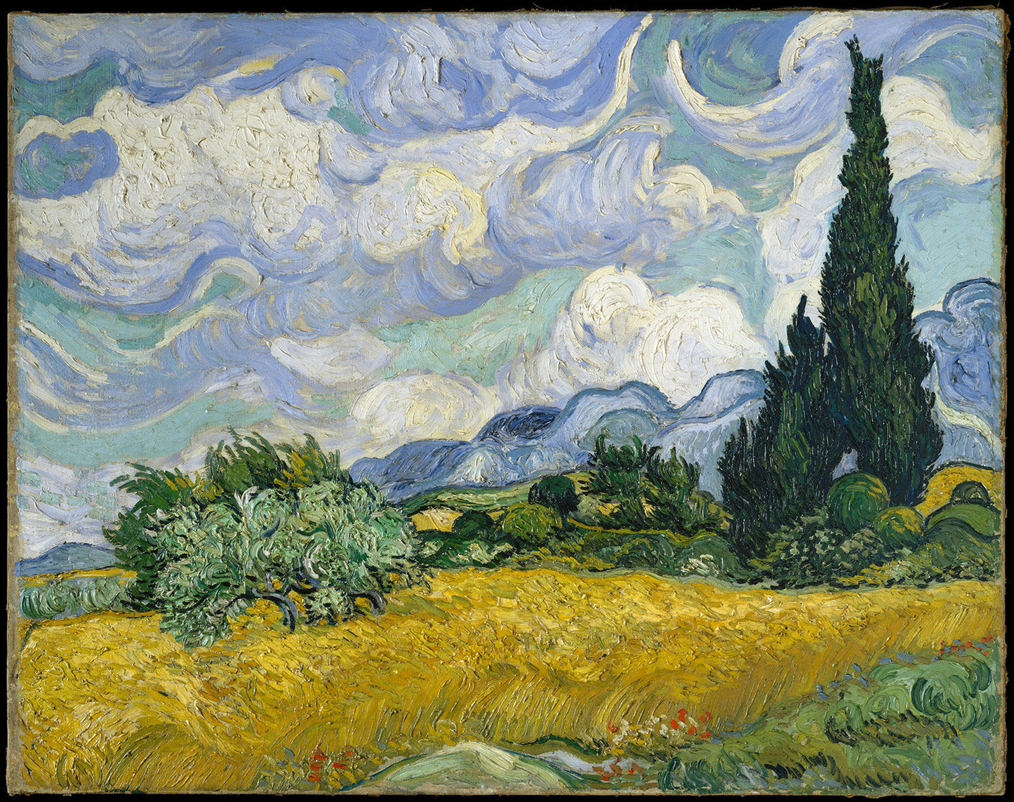 Wheat Field with Cypresses by Vincent van Gogh Art Print