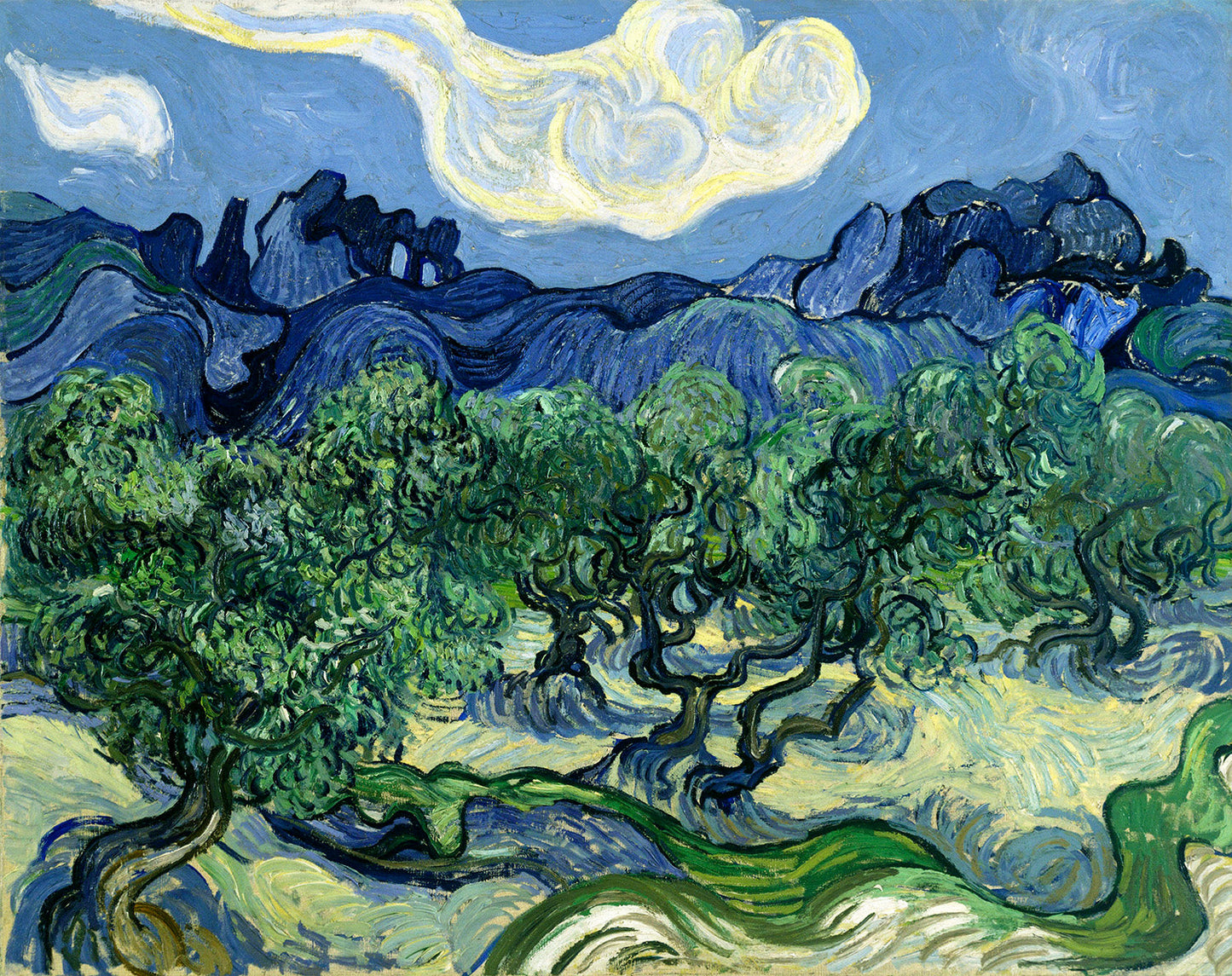 Olive Trees with the Alpilles in the Background by Vincent van Gogh Art Print