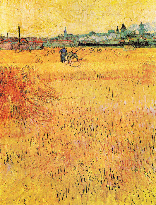 Wheat field with View of Arles by Vincent van Gogh Art Print