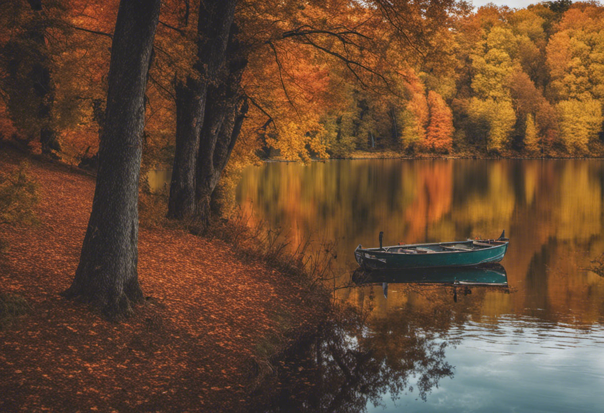 Autumn Along A Lake Photograph Art Print
