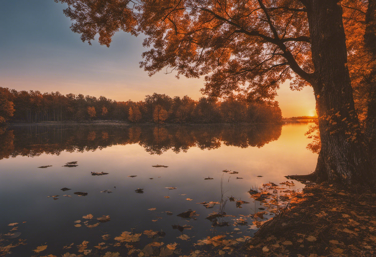Autumn Along A Lake Photograph II Art Print