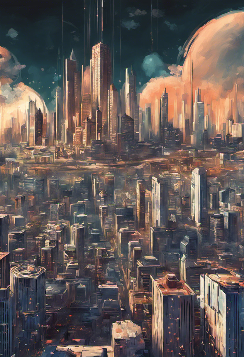 A City In A Parallel Dimension Digital Painting Art Print