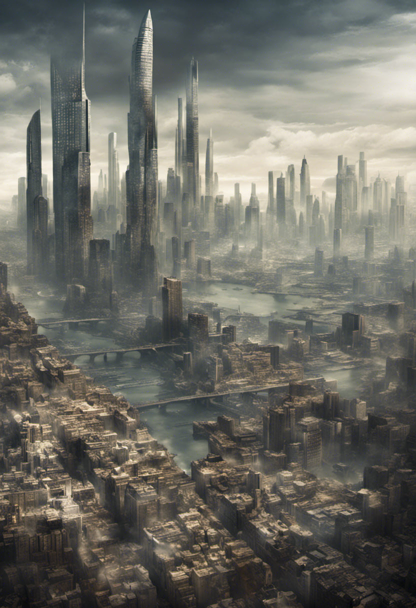 A City In A Parallel Dimension Matte Painting Art Print