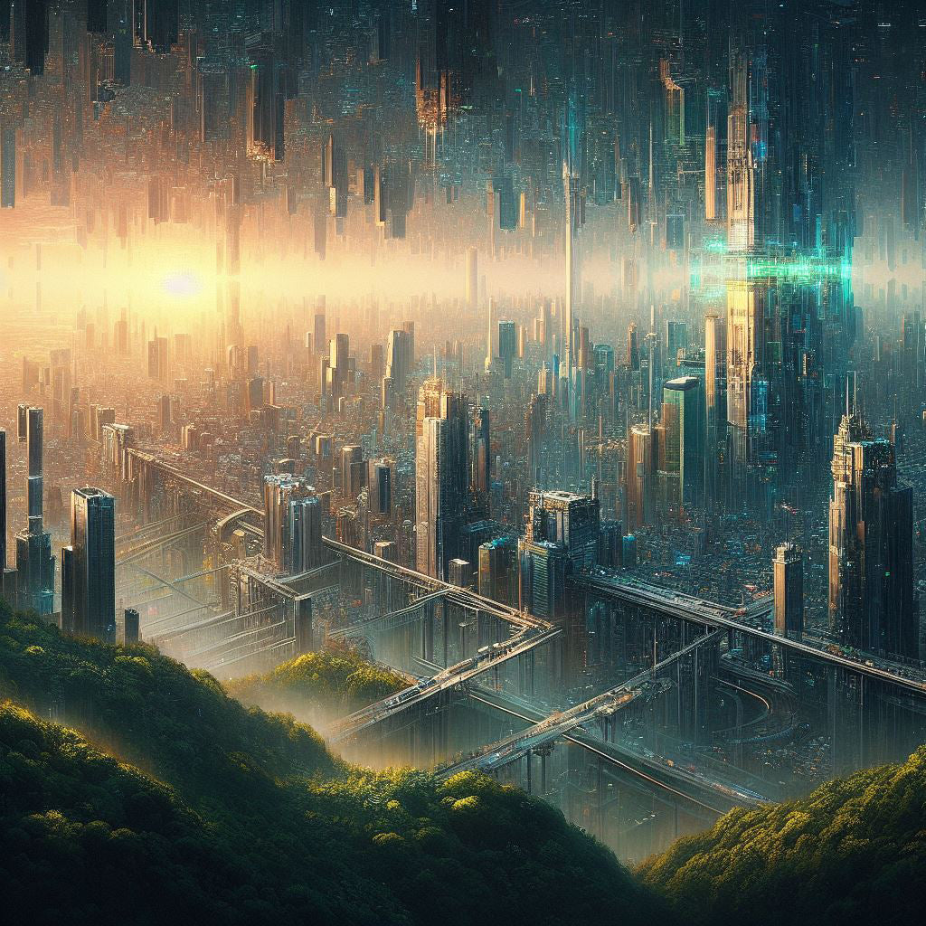 A City In A Parallel Dimension Digital Painting II Art Print
