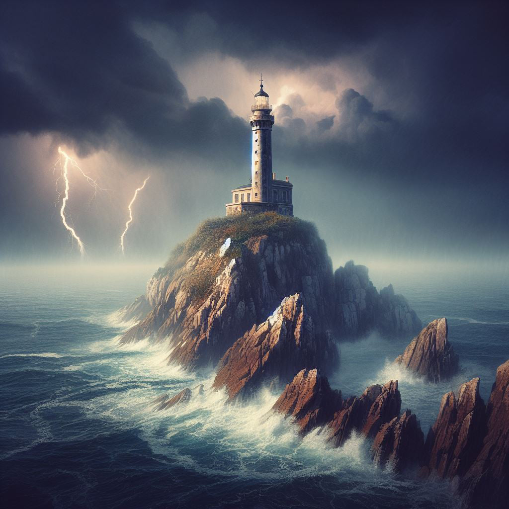 The Lighthouse at the End of the World Digital Painting Art Print