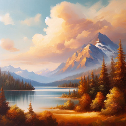 Serene View in Autumn Oil Painting Art Print