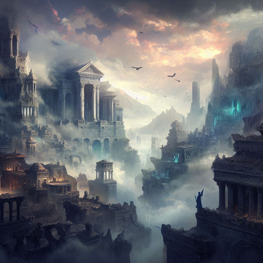 A Mystical City with Ancient Ruins Digital Painting II Art Print