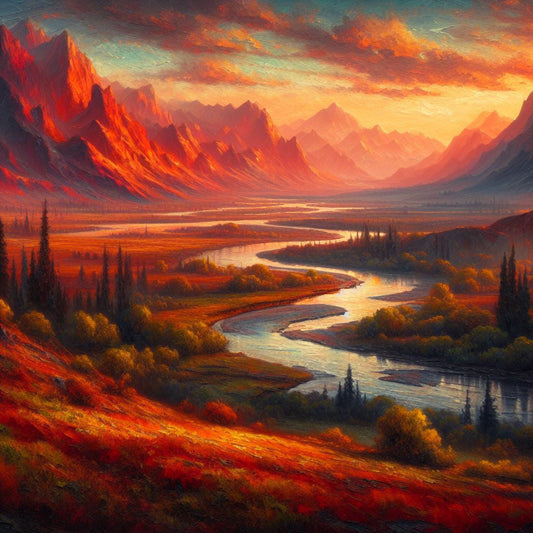 Red River Valley Oil Painting Art Print