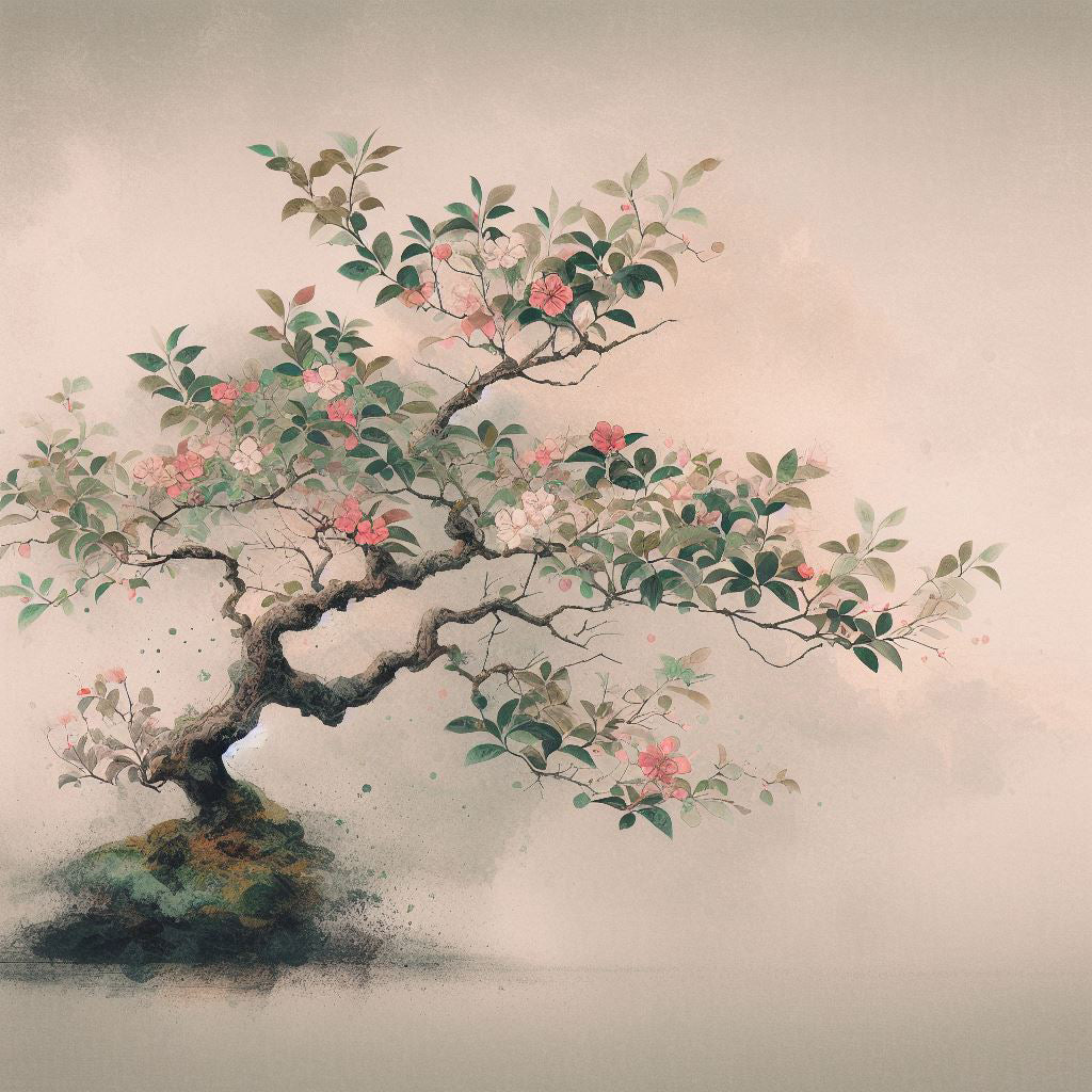 Bonsai Tree Digital Painting Art Print