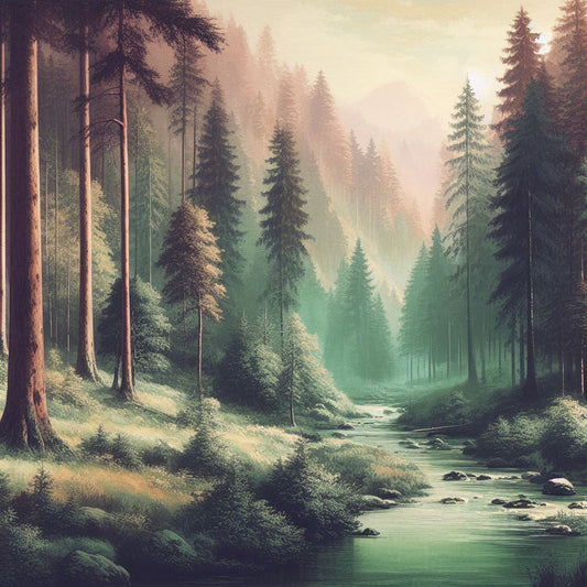 Calm Forest Digital Painting Art Print