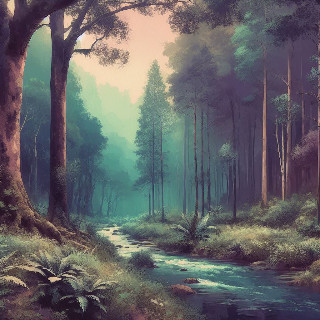 Calm Forest Digital Painting II Art Print