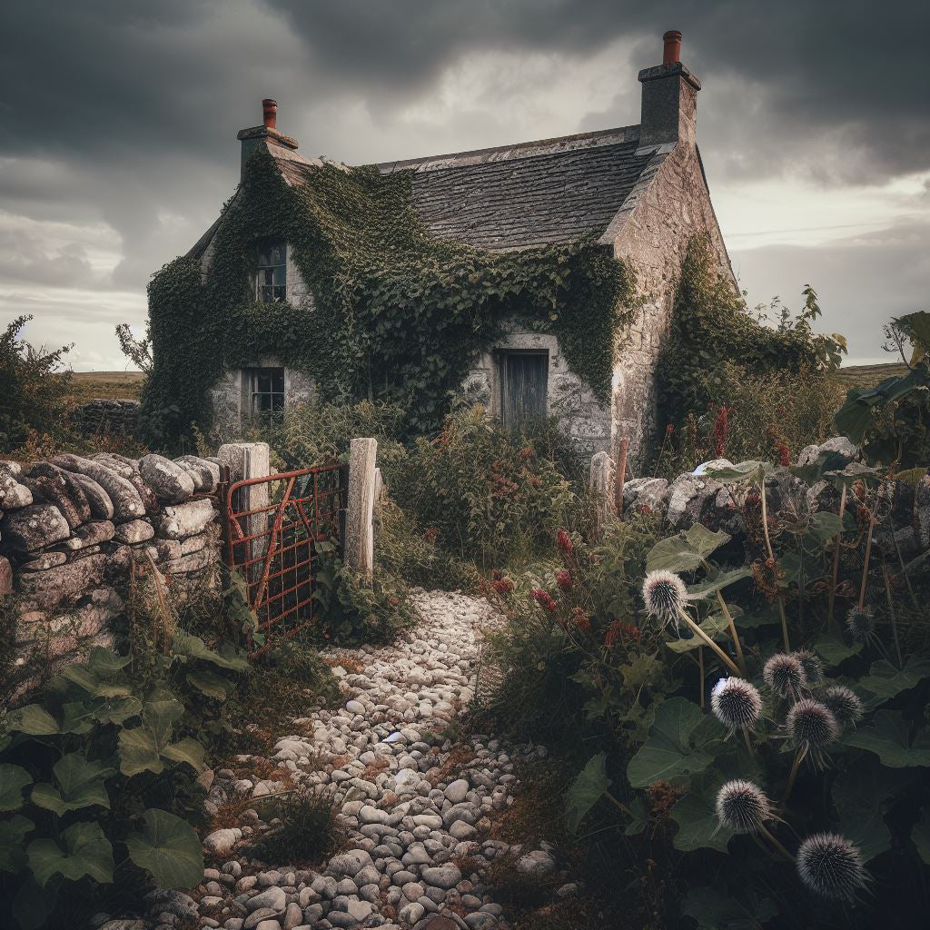 Abandoned Stone Cottage Photgraph Art Print